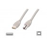 Digitus USB kabel A / samec na B-samec, 2x stíněný, béžový, 1,8m